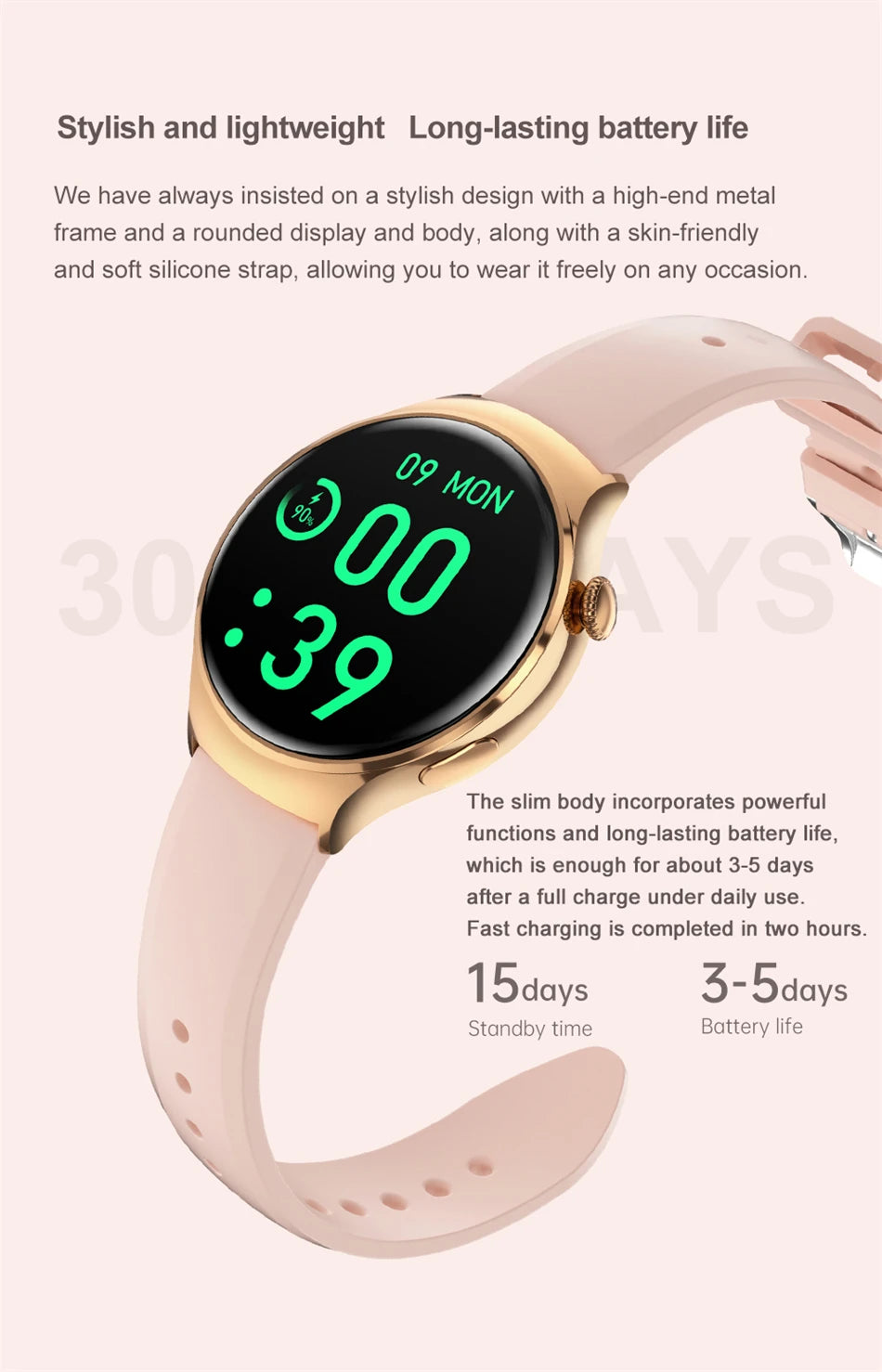 Women’s GPS Smartwatch with NFC, Bluetooth Call & Health Tracking