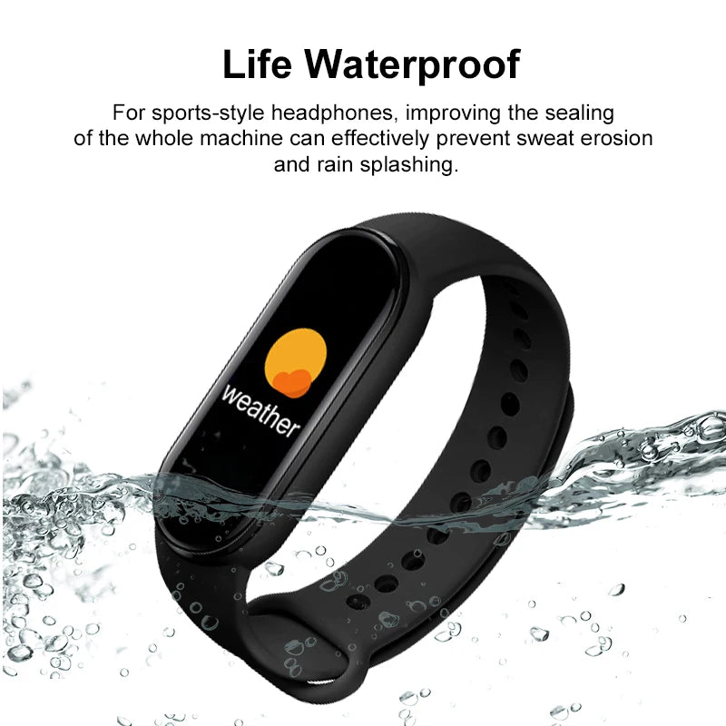 M6 Smart Watch – Waterproof Fitness Tracker with Heart & BP Monitor