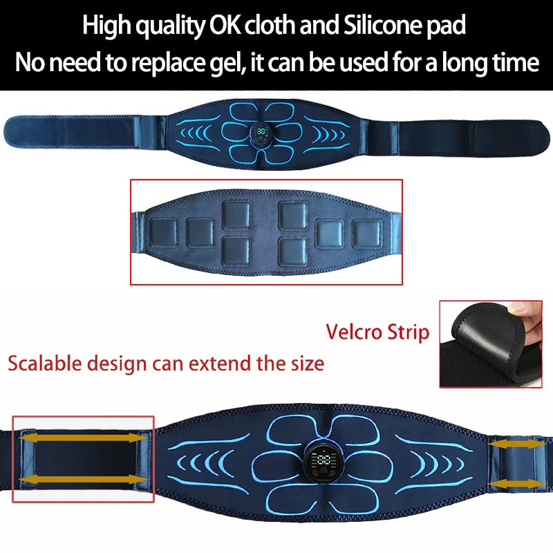 EMS Abdominal Toning Belt – Smart Muscle Stimulator & Body Shaper