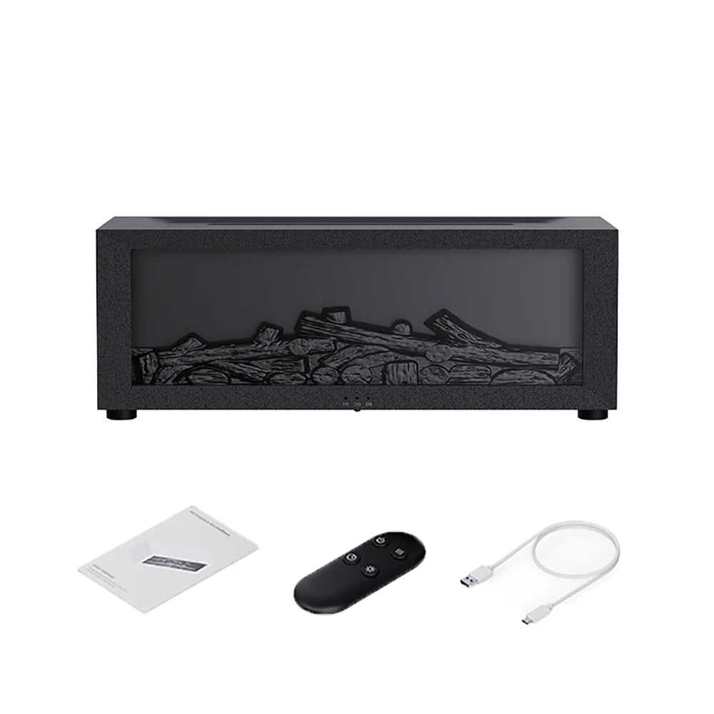 Essential Oil Air Humidifier – Flame LED Aroma Diffuser with Remote