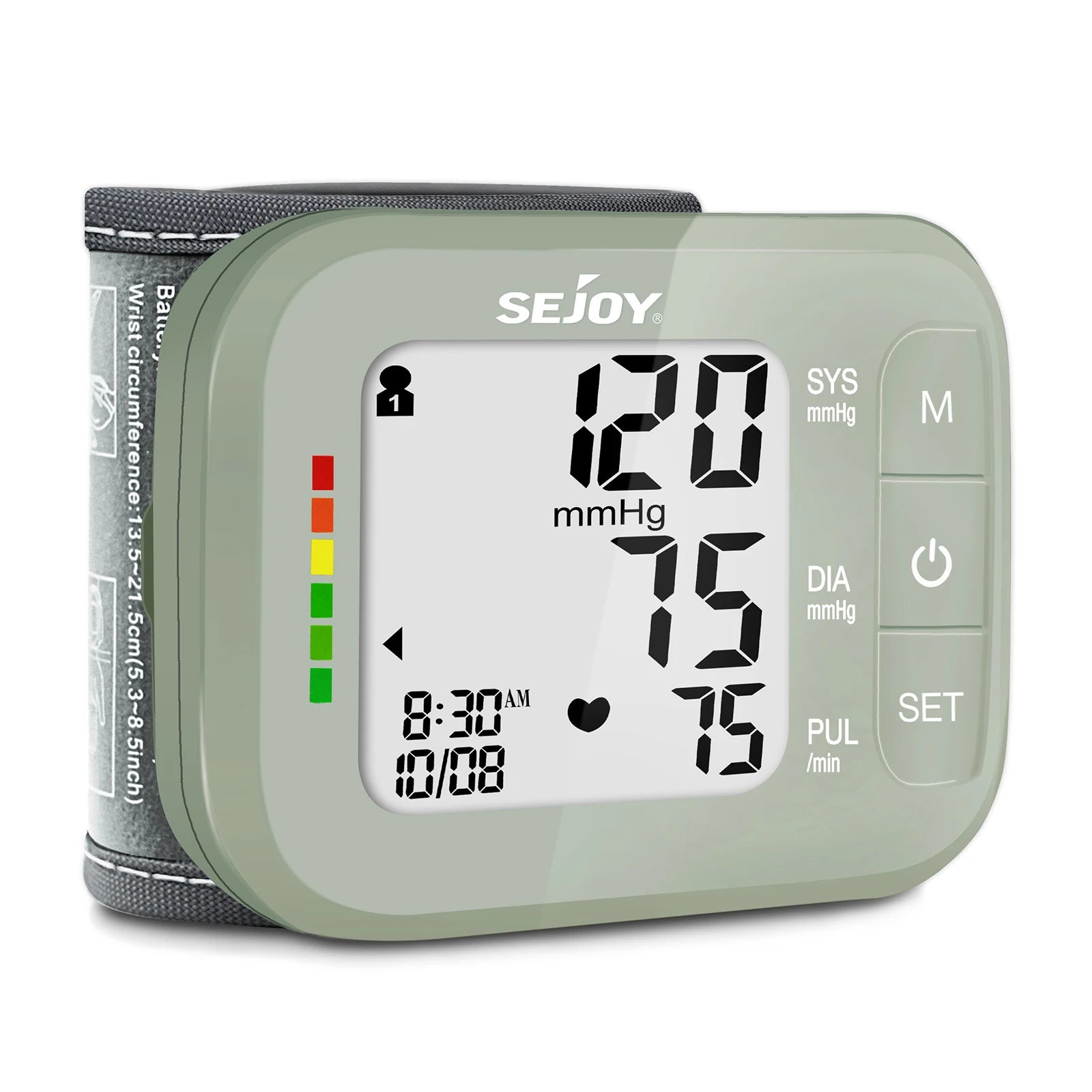SEJOY Wrist Blood Pressure Monitor – Automatic Cuff with Heartbeat Detection