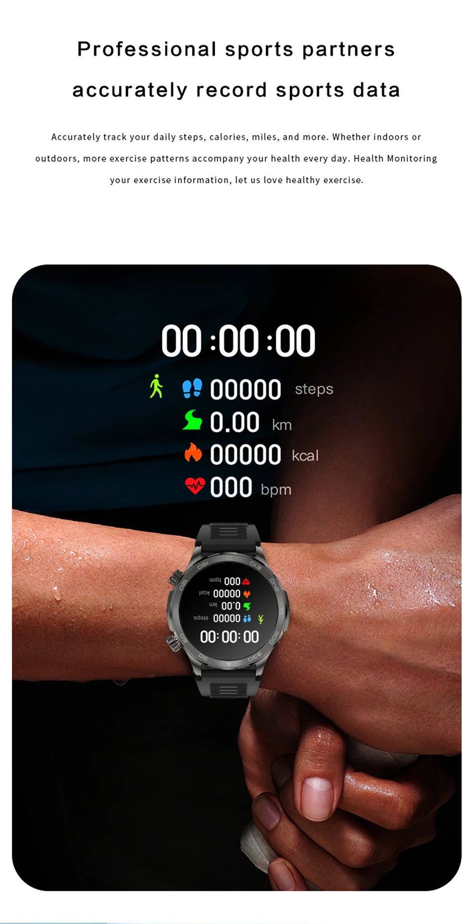 Men’s Smartwatch – AMOLED HD, Bluetooth Call, NFC & GPS