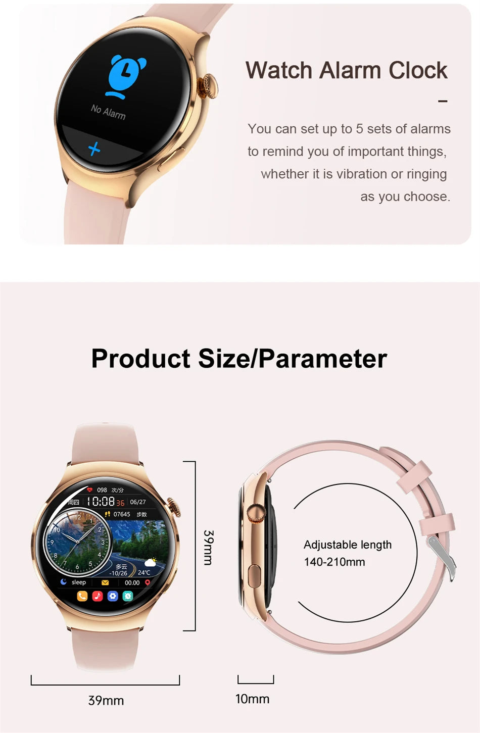 Women’s GPS Smartwatch with NFC, Bluetooth Call & Health Tracking