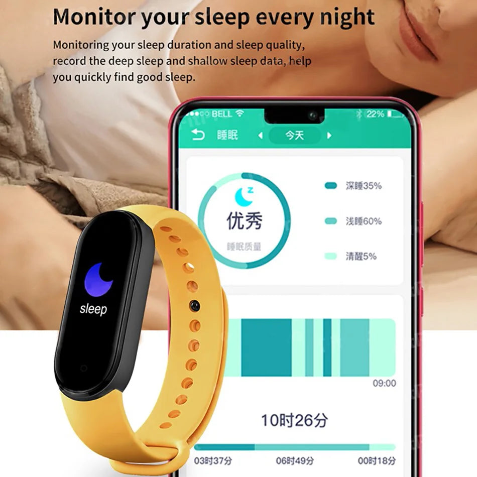 M6 Smart Watch – Waterproof Fitness Tracker with Heart & BP Monitor