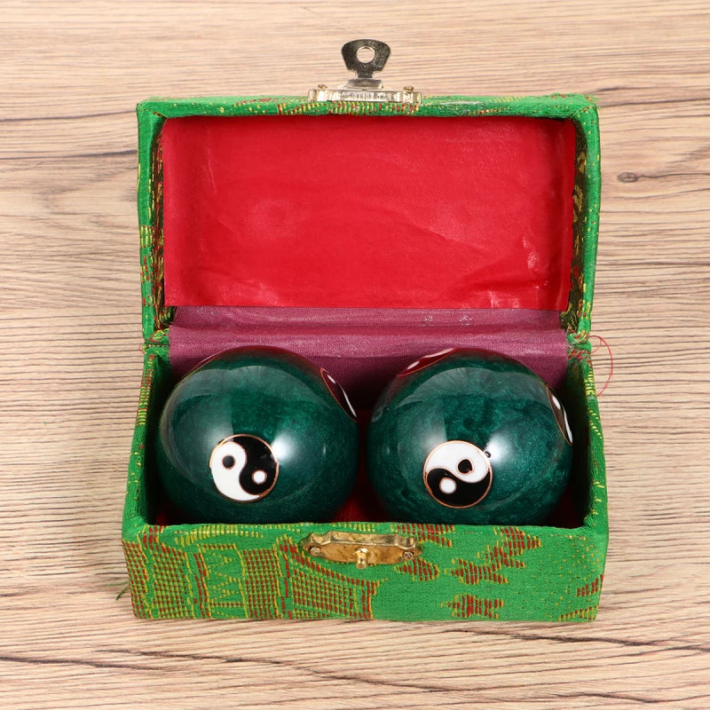 2Pcs Chinese Baoding Massage Balls – Spiky Acupressure Hand Therapy