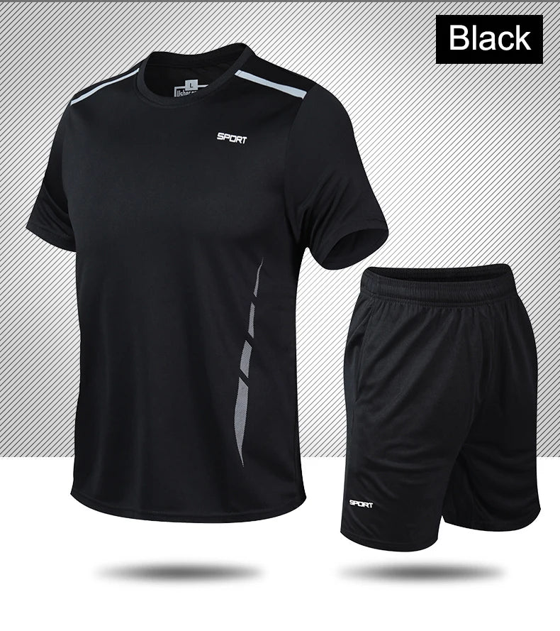 CHRLCK Men’s Quick-Dry Sports Set – Breathable T-Shirt & Shorts