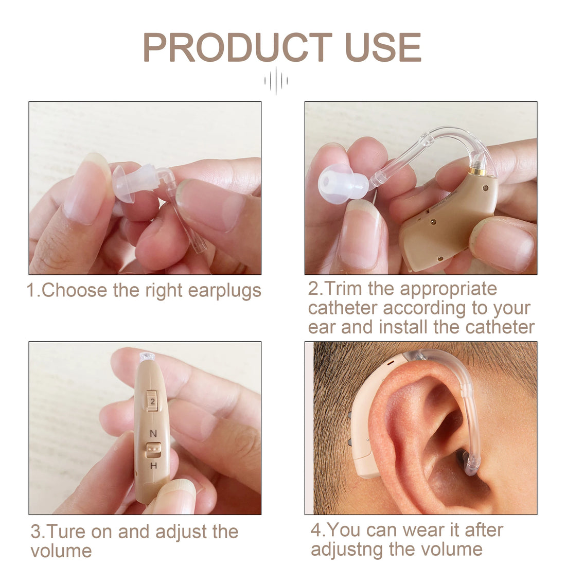 2024 BTE Digital Hearing Aid – Adjustable Tone Amplifier for Seniors