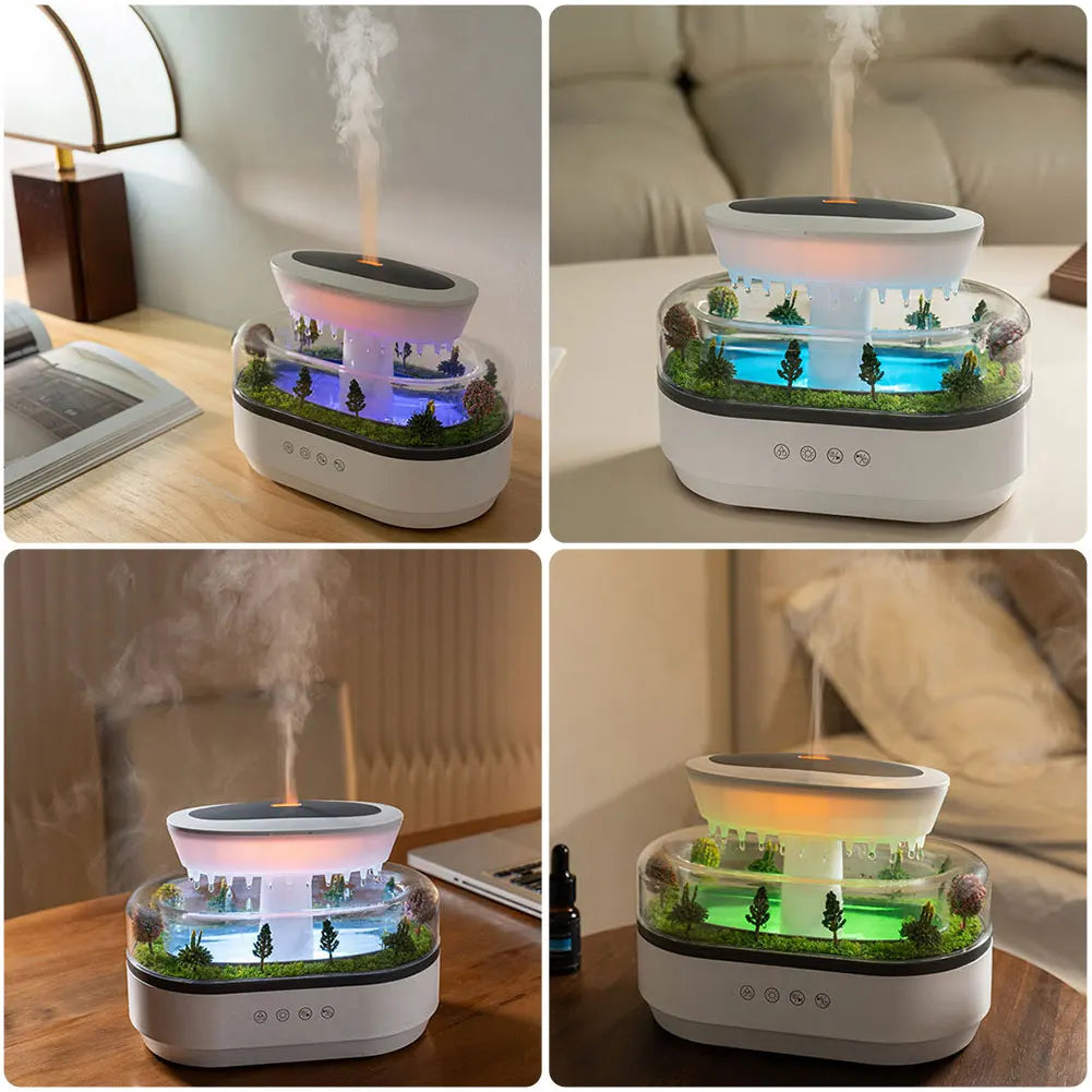 Rain Cloud Humidifier with Essential Oil Diffuser and 7-Color Night Light