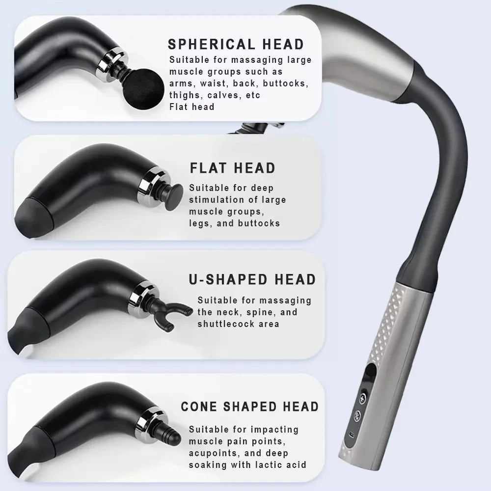 Smart Massage Gun – Rechargeable Handheld Electric Massager Hammer for Back & Full Body Relaxation