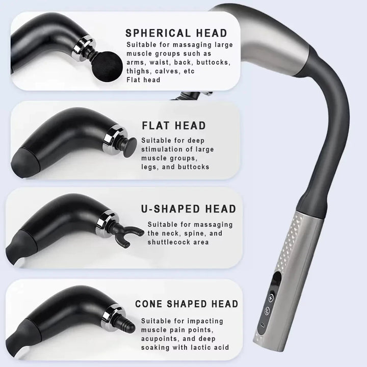 Smart Massage Gun – Rechargeable Handheld Electric Massager Hammer for Back & Full Body Relaxation