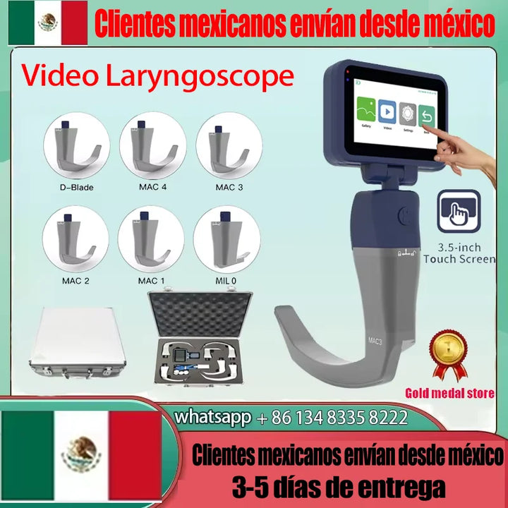 3.5" Video Laryngoscope – Digital Color Scope with Reusable Sterilizable Blades