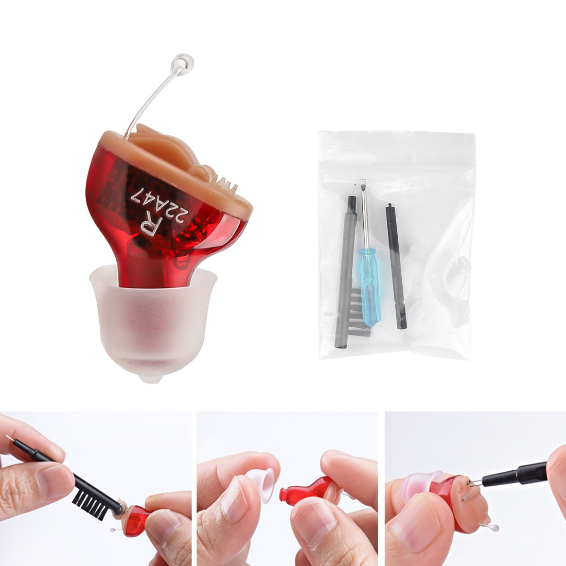 Premium CIC Hearing Aid Pair – Mini In-Ear Sound Amplifier with Portable Case